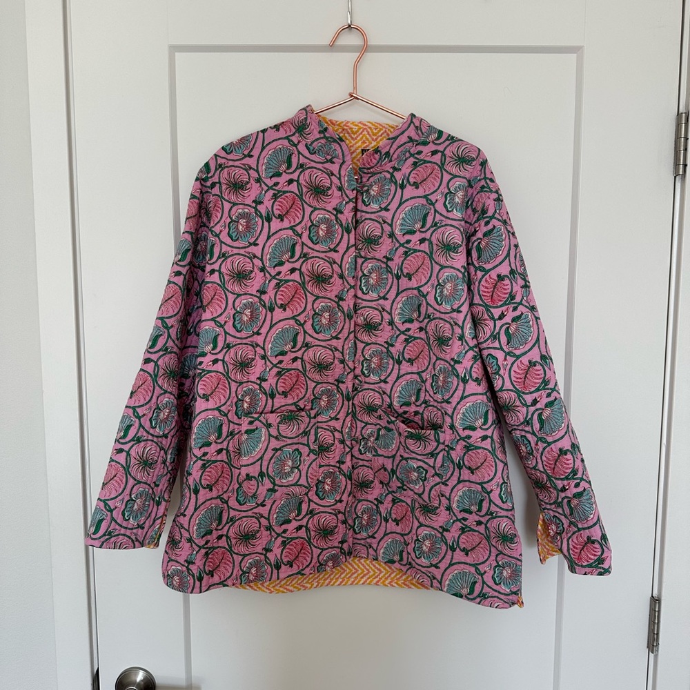 Handmade quilted floral jacket